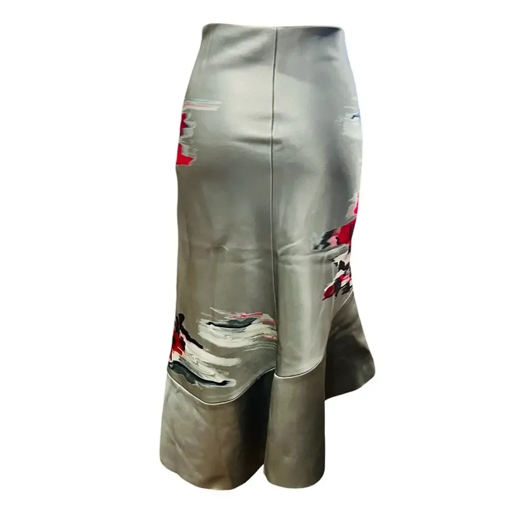 H&M Conscious Exclusive light green asymmetrical skirt Size 4 - Picture 8 of 9
